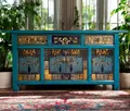 Produktbild: Sideboard Kommode Schrank Anrichte Lowboard Möbel asiatisch orientalisch chinesisch vintage landhaus shabby Chic Stil blauHolz