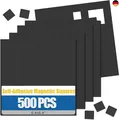 Produktbild: 500 Stück Magnetplättchen Selbstklebend 10x10mm, Flach Magnet Klebepads zum B