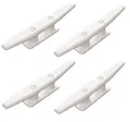 Produktbild: wellenshop Festmacherklampe 4 Stück Nylon Kunststoff Weiß 220 mm Klampe Belegklampe Bootsklampe Kunststoffklampe Anlegeklampe Boot