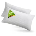 Produktbild: Juskys Kopfkissen 2er Set 40x80 cm – Memory Foam Kissen mit atmungsaktiver Füllung & waschbarem Bezug – Weiß