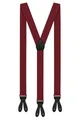Produktbild: Elegante Hosenträger 3,5 cm X-Form mit Knopfverschluss Verstellbar für Herren & Damen, ohne Clips Anzughosenträger zum Knöpfen mit 6 Knopfloch Suspender (Bordeaux Rot)