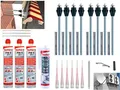 Produktbild: Fischer Thermax Befestigungsset 8 x 12/110 M12 Hochleistungsmörtel FIS V 300 T Multi Kleb und Dichtstoff KD-290 Zylinderbürste