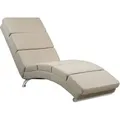 Produktbild: Relaxliege Xxl London 186x89x55 Cm Ergonomisch Kunstleder Gepolstert 180kg Belastbarkeit Wohnzimmer Büro Innen Chaiselongue Relaxsessel Stoff Sand - Casaria