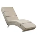 Produktbild: Casaria® Relaxliege XXL London 186x89x55cm Ergonomisch Stoff Gepolstert 180kg Belastbarkeit Wohnzimmer Büro Indoor Chaiselongue Relaxsessel Liege Beige