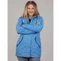 Produktbild: Dry Fashion Regenjacke Cuxhaven Damen Regenmantel Cuxhaven Anker-Print - Jacke mit Kapuze wasserdicht blau 36