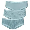 Produktbild: LASCANA Panty (3er-Pack) aus elastischer Baumwolle mit weicher Spitze blau 36/38