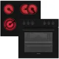 Produktbild: Telefunken Elektro-Herd-Set ECHS65A-B2, VapClean, Einbauherdset, 65 L, Backofen & Glaskeramik-Kochfeld, Hot Air Shield schwarz