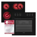 Produktbild: Telefunken ECHS65A-B2 Einbauherd-Set | Elektro-Herd-Kochfeld-Kombination | Backofen mit Grill und Umluft | Rahmenloses Glaskeramik-Kochfeld mit 4 Zonen | Hot Air Shield | 65 Liter | 60 cm | Edelstahl