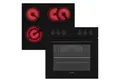 Produktbild: Telefunken Elektro-Herd-Set ECHS65A-B2, VapClean, Einbauherdset, 65 L, Backofen & Glaskeramik-Kochfeld, Hot Air Shield