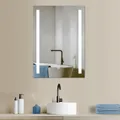 Produktbild: HOKO® LED Badspiegel 50x70 cm Lindau. Design Badezimmerspiegel mit Beleuchtung und mit Touch Schalter + LED Wechsel - Warmweiß - Kaltweiß - Neutral