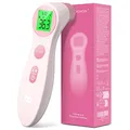 Produktbild: Femometer Stirnthermometer für baby Kinder und Erwachsene, Fieberthermometer kontaktlos mit Fieberalarm, 1s sofortig genaues Messwert, Rosa
