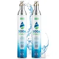 Produktbild: SodaSmart 2X Premium CO2 Zylinder für SodaStream Crystal 2.0, Easy, Aarke uvw. Wassersprudler | Gefüllt mit 425g Kohlensäure +25g extra für mehr als 60l | Kohlendioxid-Zylinder als Reservepack