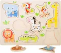 Produktbild: small foot Setzpuzzle Zootiere aus Holz, stabiles Holzpuzzle mit acht süßen Zootieren, für Kinder ab 12 Monaten, 4763