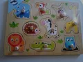 Produktbild: Setzpuzzle Zootiere Kleinkind  ab 1-2 Jahren, 9 tlg.  Holzspielzeug 30 x 22 cm