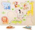 Produktbild: Setzpuzzle Zootiere, Kinderpuzzle aus Holz, 9 Teile