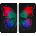 Produktbild: Glasabdeckplatte Universal Butterfly by Night 2er Set , für alle Herdarten Wenko