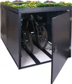 Produktbild: 2er-Fahrradgarage mit Pflanzkasten MCW-L56b, Fahrradbox, abschließbar verzinkter Stahl 125x113x208cm anthrazit