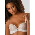 Produktbild: Push-up-BH JETTE, Damen, Gr. 80, Cup C, bunt (weiß, caramel), Microtouch, Obermaterial: 79% Polyamid, 18% Polyester, 3% Elasthan, BHs Push-up-BH, in einzigartigem Blumen-Design, sexy Dessous