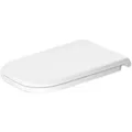 Produktbild: Duravit D-Code WC-Sitz, Bügelbefestigung, 361x485mm, verlängert, Weiß Hochglanz, Edelstahl Scharniere, 0060310000