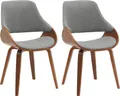 Produktbild: CLP 2er Set Esszimmerstuhl Vangale,walnuss/dunkelgrau Stoff