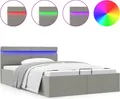 Produktbild: vidaXL Bett mit Bettkasten Hydraulisch LED Hellgrau Stoff 140x200 cm
