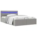Produktbild: vidaXL Bett mit Bettkasten Hydraulisch LED Hellgrau Stoff 140x200 cm