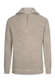 Produktbild: HANSEHELD Troyer Wolle Herren Beige 50 | Pullover | Troyer-Kragen mit Reißverschluss | 100% Schurwolle | Made in Germany | Strickpullover | Natur