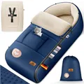 Produktbild: KIDIZ® Babyfußsack Baby Fußsack Winterfußsack Babyschale mit Reißverschluss Kuschelsack Babydecke Kinderwagen waschbar verschließbarer Kopfteil, Tasche, passend für alle Kinderwagen