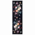 Produktbild: vidaXL Küchenmatte Floral Schwarz 150 x 45 cm Samt, Elegante Küchenmatte, Rechteckig, rutschfeste Unterlage, Gepolstert, Wohnstil, Moderner Komfort, Praktischer Samt