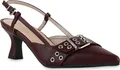 Produktbild: VAN HILL Damen Slingpumps Pumps Spitz Stiletto Schnallen Schuhe 841584, Farbe: Dunkelrot, Größe: 37