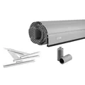 Produktbild: Schellenberg Rolladenpanzer Set PVC Maxi, 110 x 130 cm, für 60 mm Stahlrohrwellen, inklusive Rolladen Aufhängefeder, Alu-Endleiste, Rolladenstopper, grau