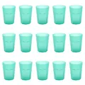Produktbild: Engelland - 15 x Plastikbecher, Trinkbecher, Hell-Grün, Frostoptik, 250 ml, mit Eichstrich, bruchfest, stapelbar, Mehrweg, Kunststoff, wiederverwendbar, Party-Becher, Trink-Glas