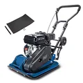 Produktbild: Scheppach Benzin Rüttelplatte HP1400S Verdichter Rüttler Vibrationsplatte | 2 PS Leistung | 13 kN Verdichtungsdruck | 25cm Verdichtungstiefe | Komplettset inkl. Gummimatte und Fahrvorrichtung