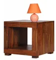 Produktbild: WOHNLING Couchtisch MUMBAI Massiv-Holz Sheesham 50 cm breit Wohnzimmer-Tisch Design dunkel-braun Landhaus-Stil Beistelltisch