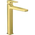 Produktbild: hansgrohe Metropol Einhebel-Waschtischmischer 260 mit Hebelgriff, Push-Open Ablaufgarnitur, für Waschschüsseln, Ausladung 204mm, 32512990, Farbe: Polished Gold Optic