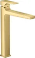 Produktbild: hansgrohe Wasserhahn Metropol, wassersparende Armatur mit Komfort-Höhe 260mm mit Push-Open Ablaufgarnitur, Polished Gold Optic