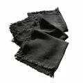 Produktbild: LOBERON Serviette 4er Set Pibrac, umweltfreundlich & nachhaltig, mit Fransensaum, zeitloses Design, Tischwäsche, Küchentextilien, Leinen, schwarz