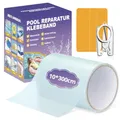 Produktbild: Pool Reparaturset Unterwasser, Wasserdichtes Pool Flicken Selbstklebend, 10x300cm PVC Pool Kleber Flickzeug, Transparentes Unterwasserkleber Flex Tape Zur Reparatur Poolfolie Schlauchboot Luftmatratze