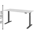 Produktbild: Hammerbacher Schreibtisch XMKA 19, grau / graphit, elektrisch höhenverstellbar, 180 x 70-120 x 80cm