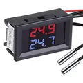 Produktbild: DC4-28V Rot + Blau Dual Display-Digital-Thermometer mit NTC Wasserdichtem Met...