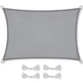 Produktbild: CelinaSun Sonnensegel inkl Befestigungsseile Premium PES wasserabweisend imprägniert Rechteck 2,5 x 5 m hell grau