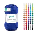 Produktbild: Gründl Wolle Cotton Quick uni - dünne Wolle zum Häkeln - Strickgarn - Häkelgarn - Glänzend und hautfreundlich - 100% Baumwolle - 1 Knäuel 50 g / 125 m - Nadelstärke 3-4 - Marineblau