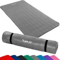 Produktbild: MOVIT Gymnastikmatte Pilates, Gymnastik, Yoga, Matte - hautfreundlich und , Yogamatte für Zuhause oder Unterwegs - 190x100x1,5cm, Grau