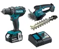 Produktbild: Makita DDF482Z Akku-Bohrschrauber + DUM604ZX Akku-Grasschere + 1xAkku 3Ah + Lad.