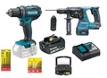 Produktbild: Makita Set 18V DDF482Z Akku-Bohrschrauber + DHR243Z Akku-Kombihammer + Zubehör