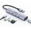 Produktbild: Multifunktionaler Hub-adapter-splitter Usb 3.0 - 3x Usb Ethernet Rj-45 Usb-c Pd Grau
