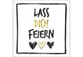 Produktbild: Ambiente Luxury Paper Products Papierserviette, Servietten Papier 33x33cm 3-lag. Schriftzug - Lass dich feiern 20 Stk