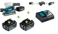 Produktbild: Makita DBO382Z Akku-Schwingschleifer 18V DBO382 + 2x Akku 5Ah + Ladegerät