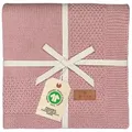 Produktbild: Babydecke DIKOS® Kuscheldecke Bordüre *100%* Bio Baumwolle, Geschenk zur Geburt, DIKOS, Strickdecke 75×100, Baby Erstausstattung Neugeborene, Babygeschenk