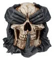 Produktbild: Figuren Shop GmbH Dekofigur Totenkopf Figur - Nichts Böses - Spiral Totenschädel Dekofigur Gothic
